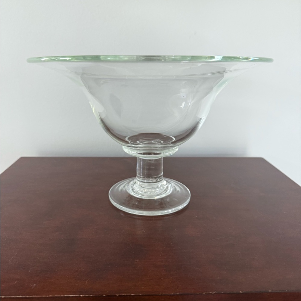 Simon Pearce Signed Shelburne 11”Footed Pedestal Fruit Bowl